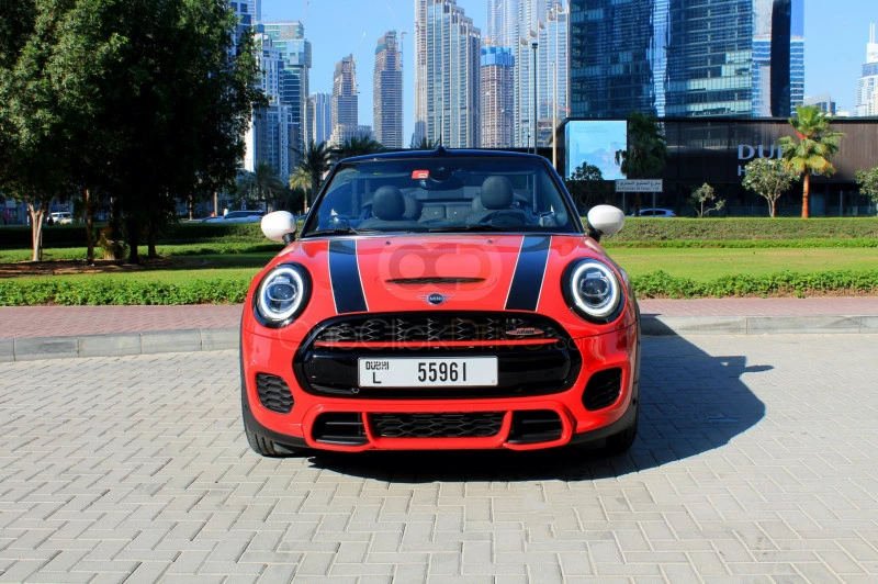 Red Mini Cooper JCW Convertible 2020 for rent in Dubai 8